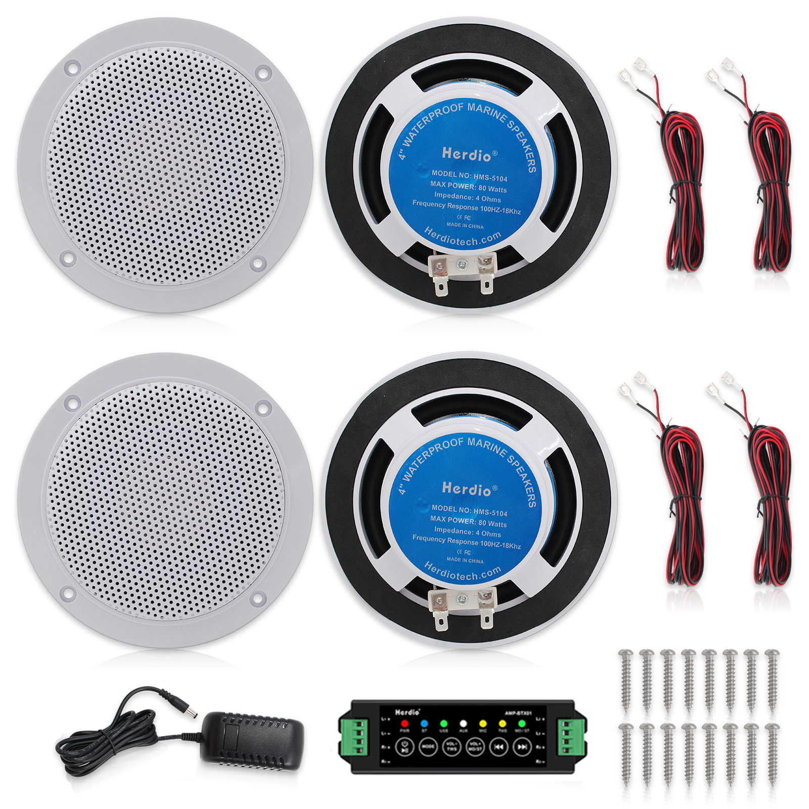 Audio Music Store - Herdio 4Pcs 320W Wall In Ceiling