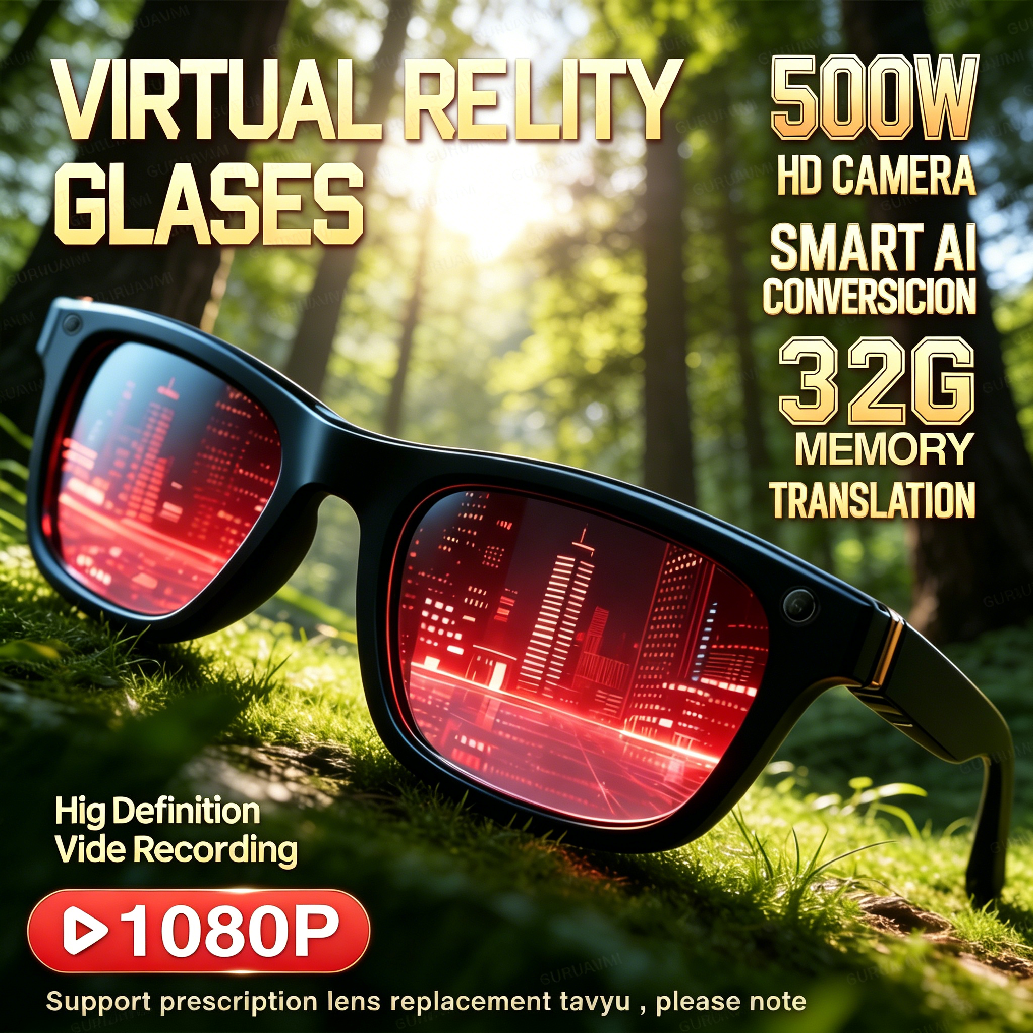 2026 New AI Smart Glasses with - Audio Music App recensione e prezzo