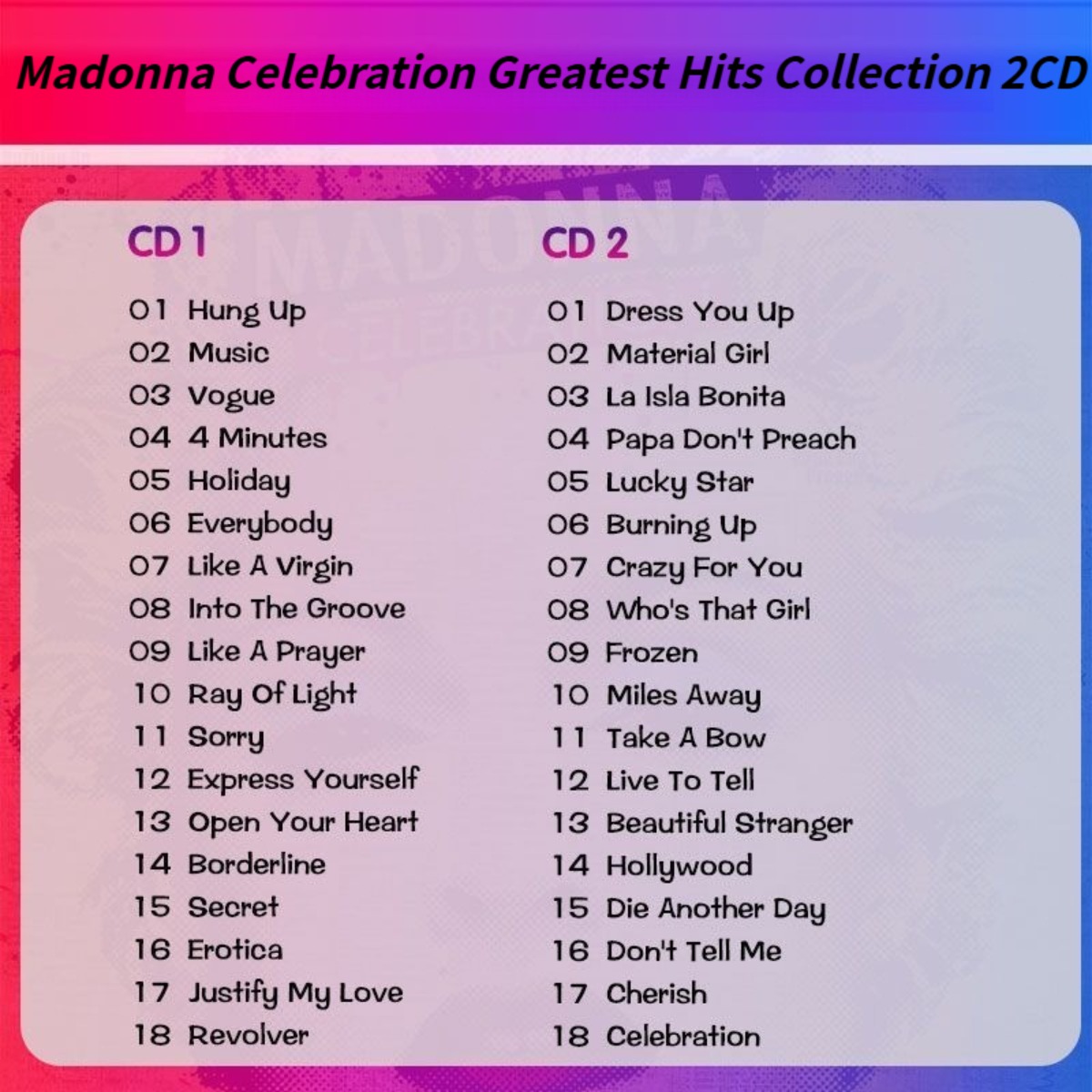 Madonna Celebration The Ultima - Audio Music Original recensione e prezzo